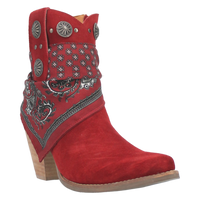 Dingo Women's Bandida Red Suede Leather Bootie