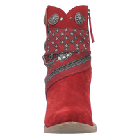 Dingo Women's Bandida Red Suede Leather Bootie