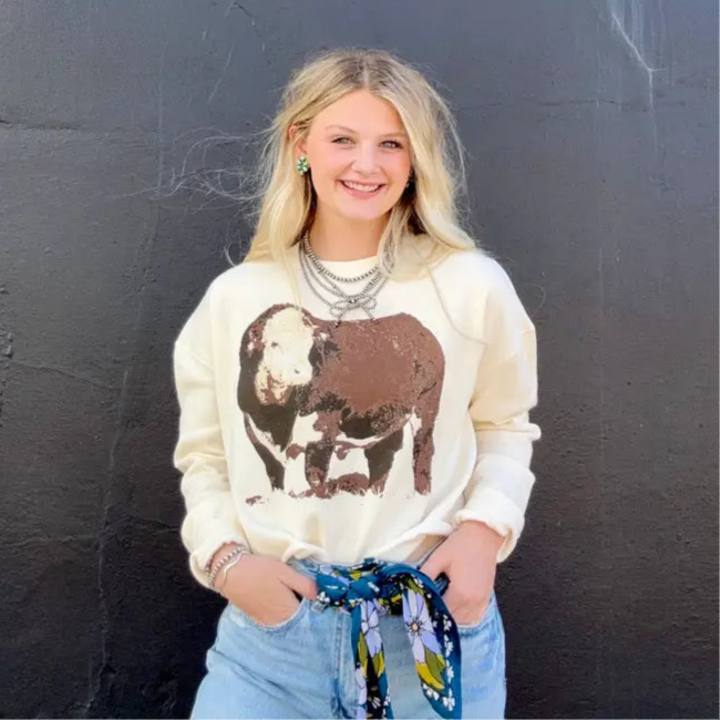 Women's Hereford Cropped Sweater in Cream