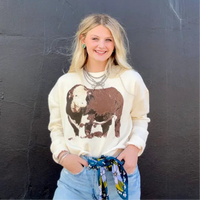 Women's Hereford Cropped Sweater in Cream