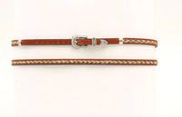 Twister Braided Horse Hair Leather Hat Band in Brown