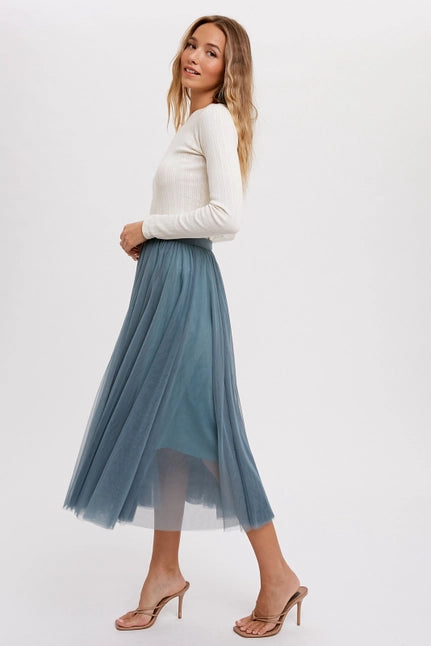 Women's Tulle Midi Skirt (Available in Three Colors)