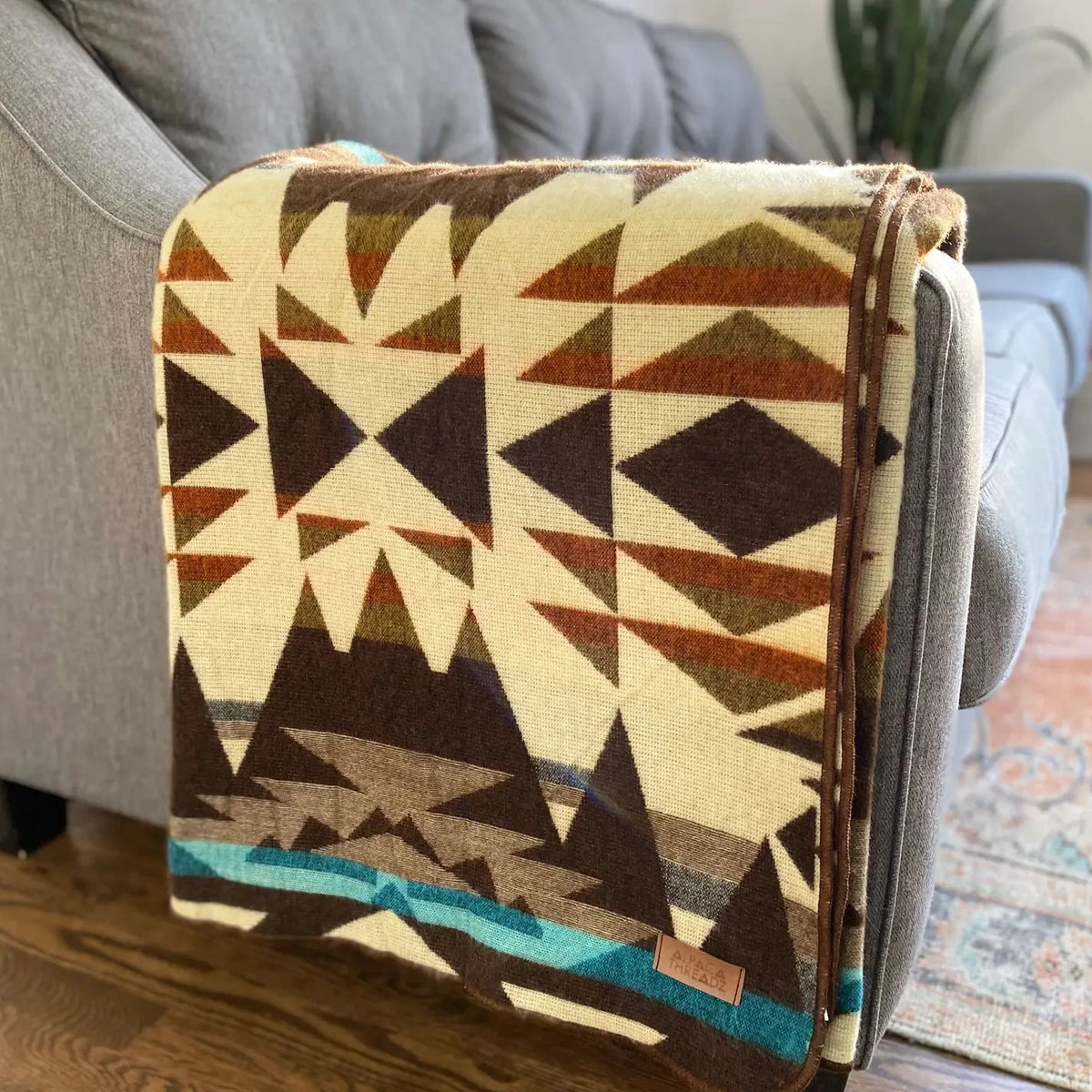 Andean Alpaca Wool Blanket-Cowboy
