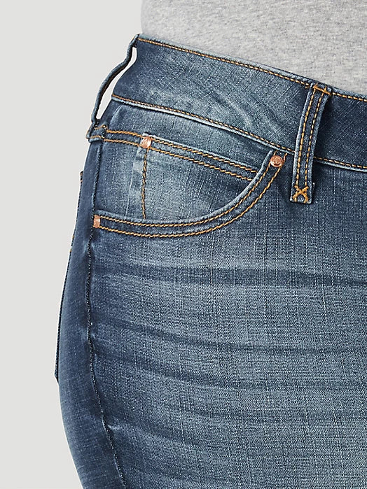 Wrangler Retro Women's Mae Mid Rise Bootcut Jean in Dark Blue (Available in Regular & Plus Sizes)