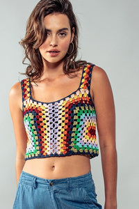 Women's Crochet Cropped Tank Top