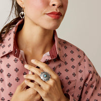 Ariat Women's Kirby Red River Geo Stretch Long Sleeve Button Down Shirt