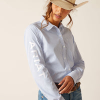 Ariat Women's L/S Team Kirby Western Button Down Shirt in Ultramarine Stripe
