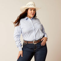 Ariat Women's L/S Team Kirby Western Button Down Shirt in Ultramarine Stripe