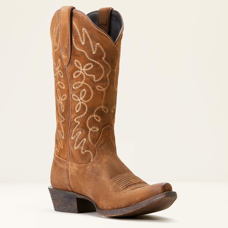 Ariat Women's Jukebox Western Boot in Dark Ginger Suede