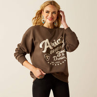 Ariat Women's Oversized Crew Logo Sweatshirt in Banyan Bark