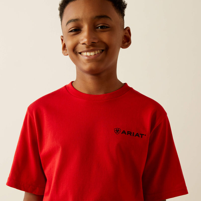 Ariat Boy's Proud Farmer Graphic Logo T-Shirt in Redline