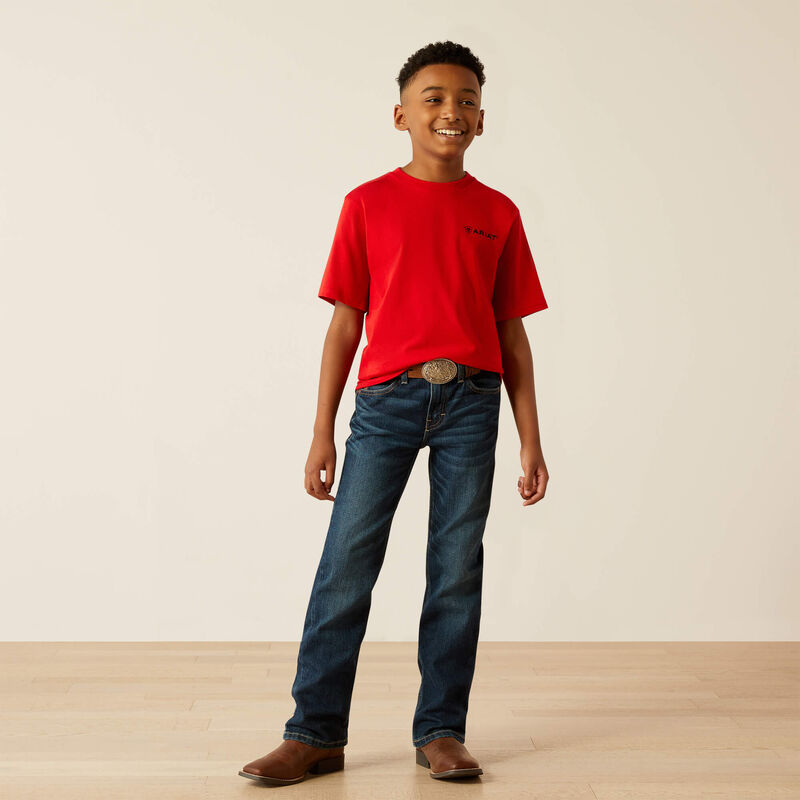 Ariat Boy's Proud Farmer Graphic Logo T-Shirt in Redline