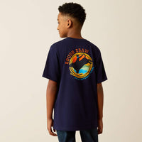 Ariat Youth Boy's Rough Draw Graphic Logo T-Shirt in Classic Blue