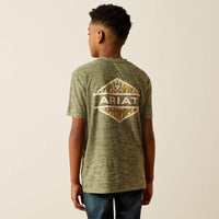 Ariat Youth Boy's Tree Bark Camo Charger T-Shirt in Dark Olive
