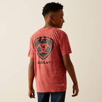 Ariat Youth Boy's Thematic Logo Charger T-Shirt in Haute Red
