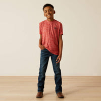 Ariat Youth Boy's Thematic Logo Charger T-Shirt in Haute Red