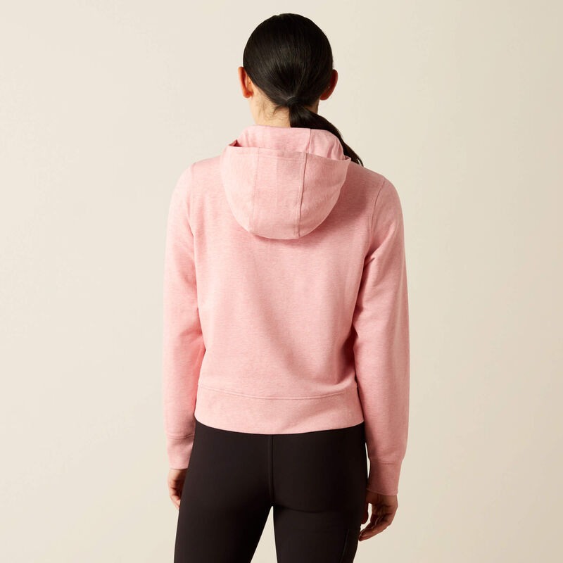 Ariat Women's Rebar Lightweight Cropped Hoodie in Powder Pink Heather