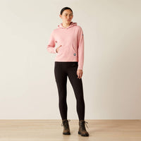 Ariat Women's Rebar Lightweight Cropped Hoodie in Powder Pink Heather
