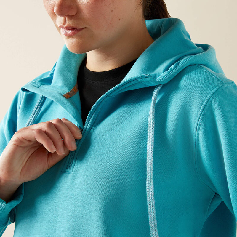 Ariat Women's Rebar Skill Set 1/2 Zip Hoodie in Maui Blue (Available in Plus Sizes)