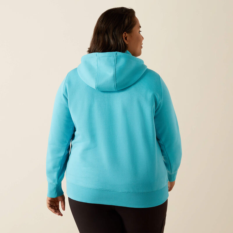 Ariat Women's Rebar Skill Set 1/2 Zip Hoodie in Maui Blue (Available in Plus Sizes)