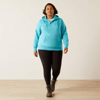 Ariat Women's Rebar Skill Set 1/2 Zip Hoodie in Maui Blue (Available in Plus Sizes)