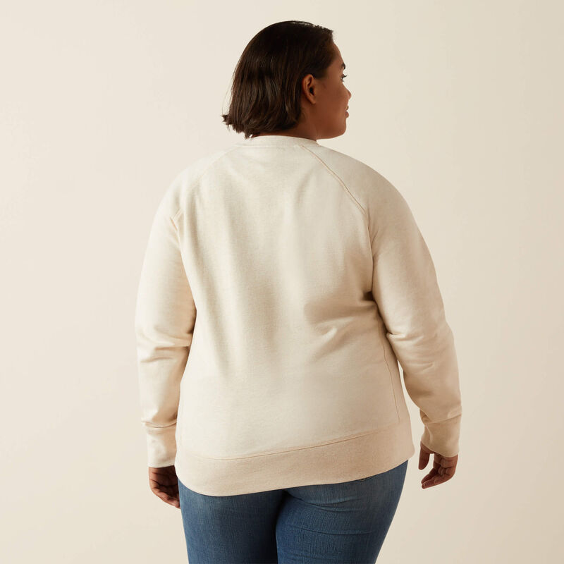 Ariat Women's Rebar Workman Washed Fleece Sweatshirt in Sun Kiss Heather (Available in Plus Sizes)