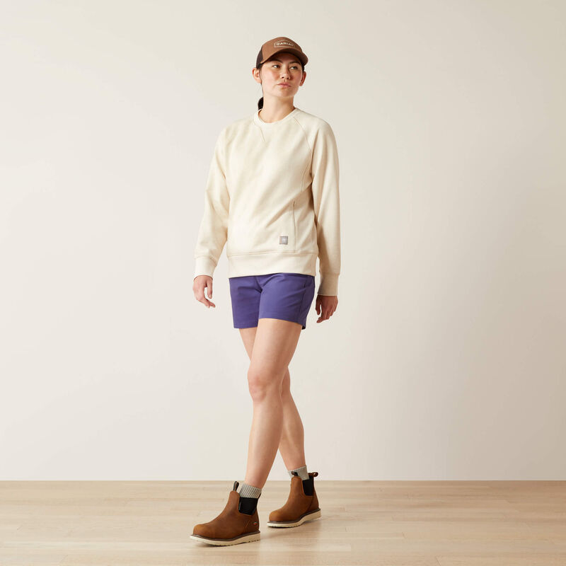 Ariat Women's Rebar Workman Washed Fleece Sweatshirt in Sun Kiss Heather (Available in Plus Sizes)