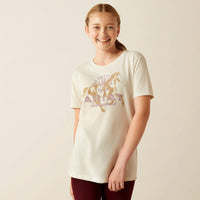 Ariat Youth Girl's Medallion Graphic Logo T-shirt in Natural