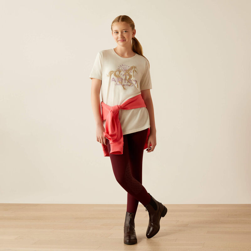 Ariat Youth Girl's Medallion Graphic Logo T-shirt in Natural