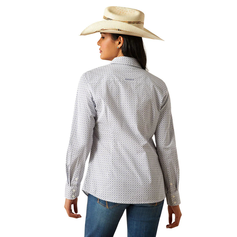 Ariat Women's Kirby L/S Western Stretch Button Down Shirt in Ocean Geo (Available in Plus Sizes)