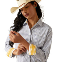 Ariat Women's Kirby L/S Western Stretch Button Down Shirt in Ocean Geo (Available in Plus Sizes)