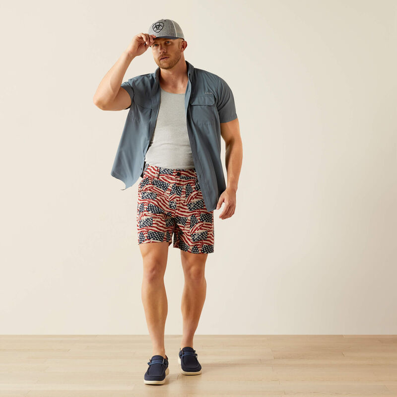 Ariat Men's Tek 7" Short in US Flag