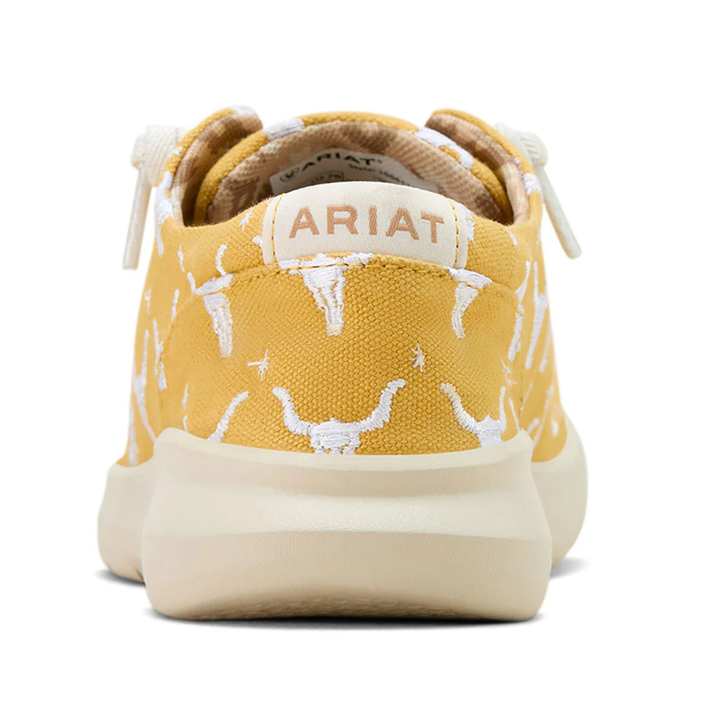 Ariat Women's Hilo Doodle Casual Shoe in Mustard Steer Heads