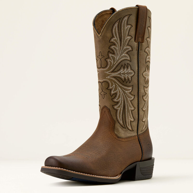Ariat Men's Hustler Cowboy Boot in Earth/ Brown Bomber