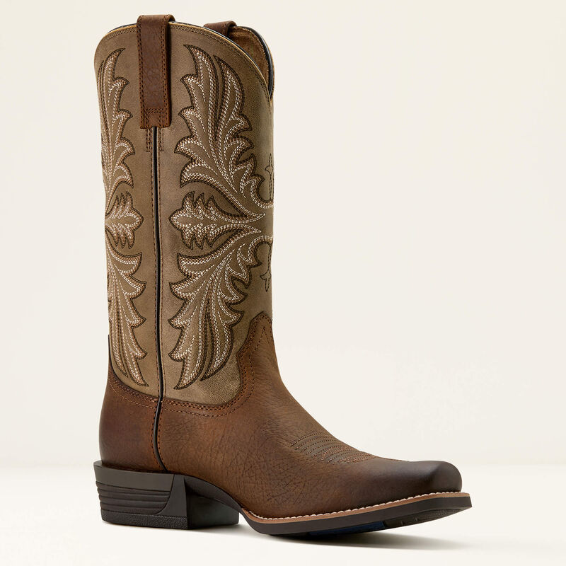 Ariat Men's Hustler Cowboy Boot in Earth/ Brown Bomber