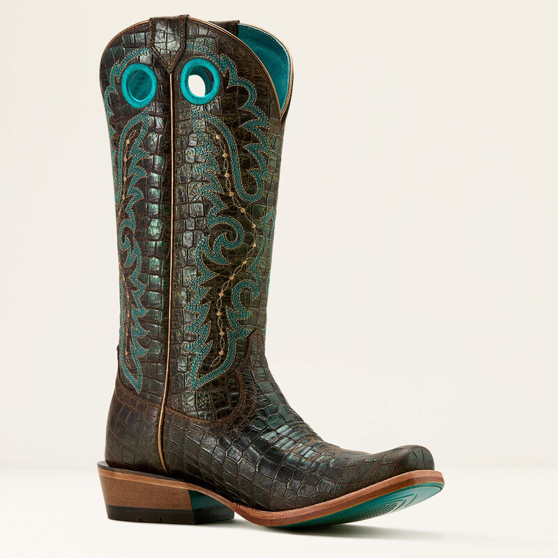 Ariat Women's Futurity Boon Western Boot in Croc Print Shine