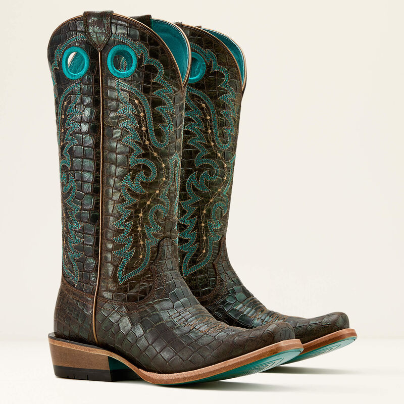 Ariat Women's Futurity Boon Western Boot in Croc Print Shine