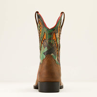 Ariat Kid's Quickdraw VentTEK Western Boot in Toasty Tan/Brushed Camo
