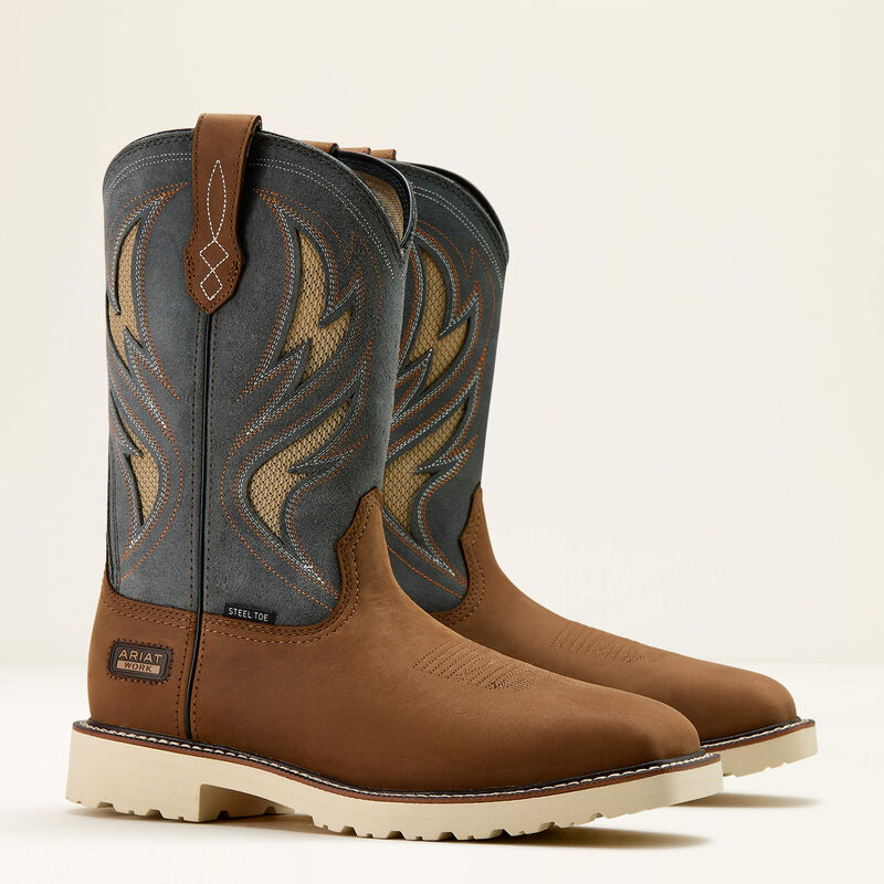Ariat Men's Activator VentTek Steel Toe Boot in Alamo Brown & Stone Grey