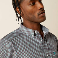 Ariat Men's L/S Wrinkle Free Caleb Classic Fit Western Button Down Shirt in Dark Grey (Available in Regular & Tall Sizes)