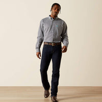 Ariat Men's L/S Wrinkle Free Caleb Classic Fit Western Button Down Shirt in Dark Grey (Available in Regular & Tall Sizes)