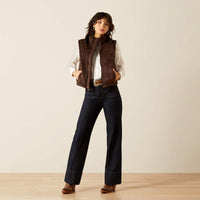 Ariat Women's Swirls Faux Leather Vest in Mole