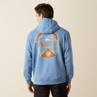 Ariat Men's Sun Valley Circle Hoodie in Cornet Blue