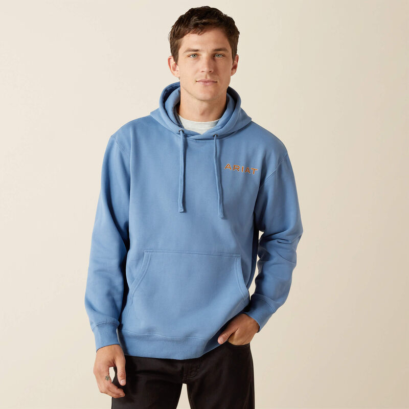 Ariat Men's Sun Valley Circle Hoodie in Cornet Blue