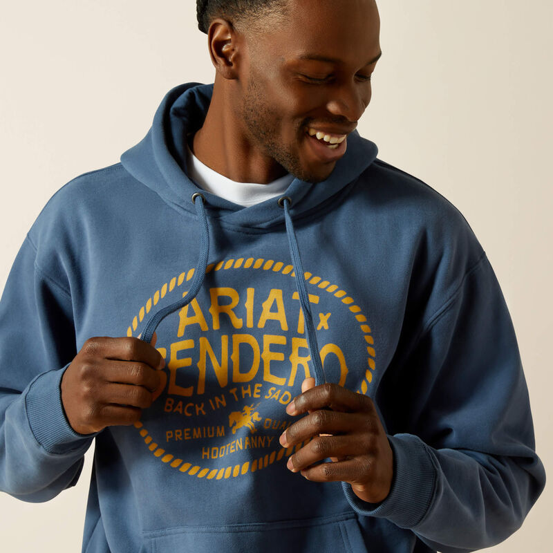 Ariat x Sendero Men's Back in the Saddle Hoodie in Dark Denim