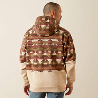 Ariat Men's Color Block Hoodie in Oatmeal Southwest