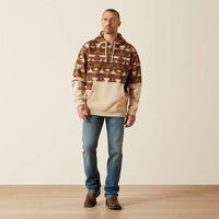 Ariat Men's Color Block Hoodie in Oatmeal Southwest