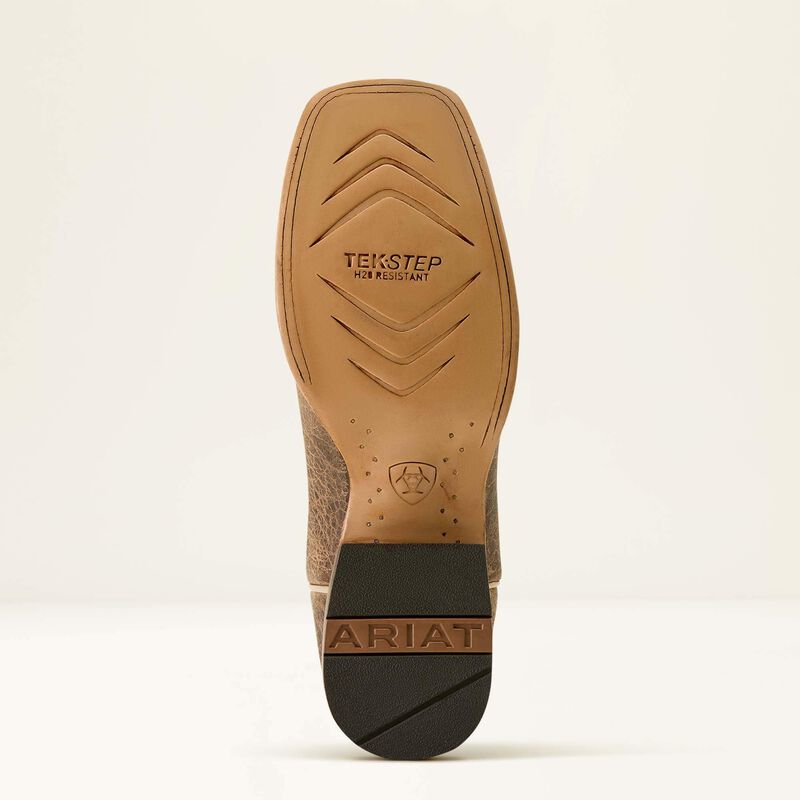 Ariat Men's Gold Point Bison Wide Square Toe Western Boot in Earth Brown