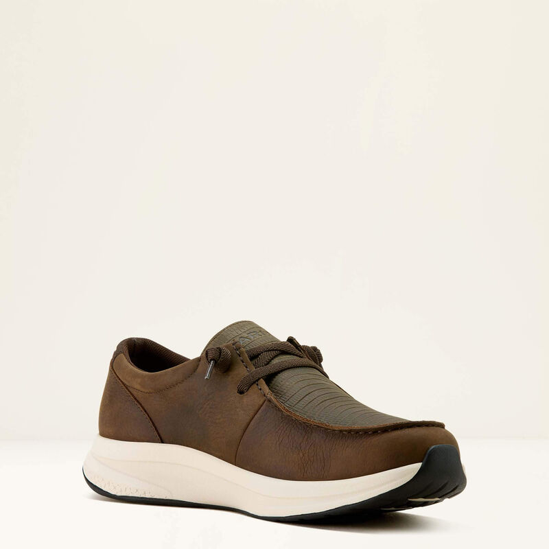 Ariat Men's Buckeye H20 Waterproof Shoe in Dark Brown & Brown Lizard Print