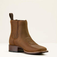 Ariat Women's Booker Chelsea Wide Square Toe Western Boot in Distressed Brown